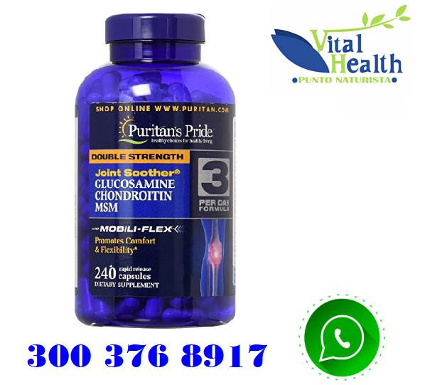 Glucosamina, Condroitina y MSM Por 120 Capsulas.