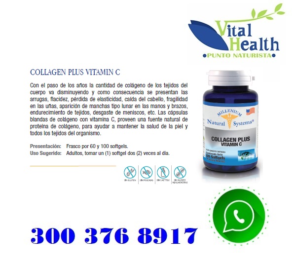 Colageno Hidrolizado Con Vitamina C X 100 Capsulas Blandas