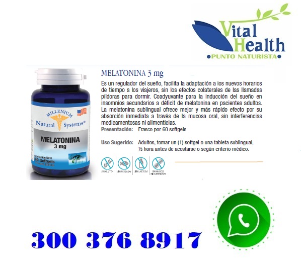 Melatonina 3 Mg X 60 Capsulas Blandas