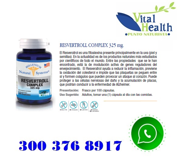 Resveratrol Complex 325 Mg Por 100 Capsulas